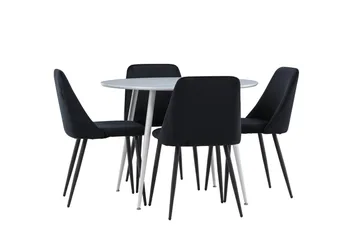 Plaza Matgrupp 100 cm Rund med 4 Night stolar - Grå/Svart - Products - Möbler - Bord & matgrupp - Matgrupp