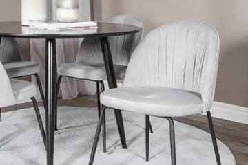 Plaza Matgrupp 100 cm Rund med 4 Wrinkles stolar - Svart - Products - Möbler - Bord & matgrupp - Matgrupp