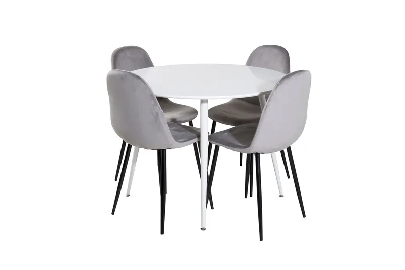 Plaza Matgrupp 100 cm Rund med 4 Polar stolar - Svart - Products - Möbler - Bord & matgrupp - Matgrupp