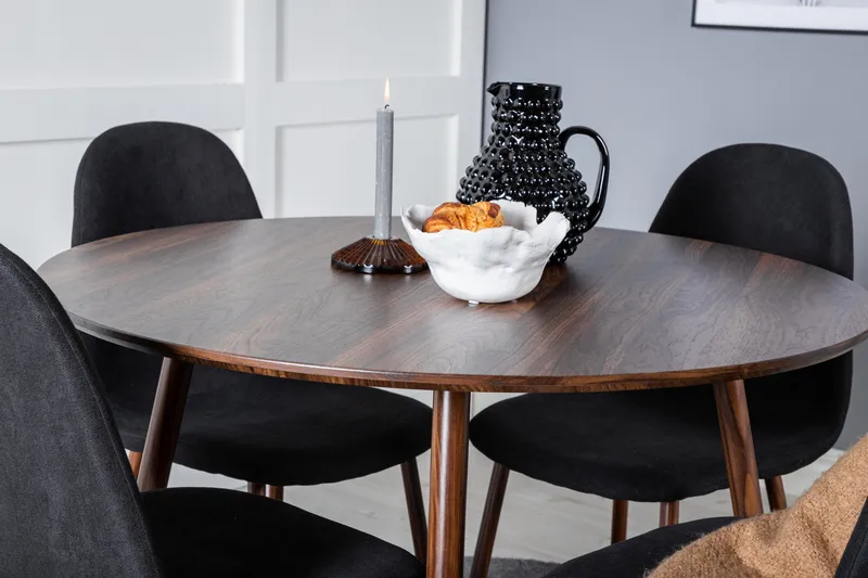 Plaza Matgrupp 100 cm Rund med 4 Polar stolar - Svart - Products - Möbler - Bord & matgrupp - Matgrupp