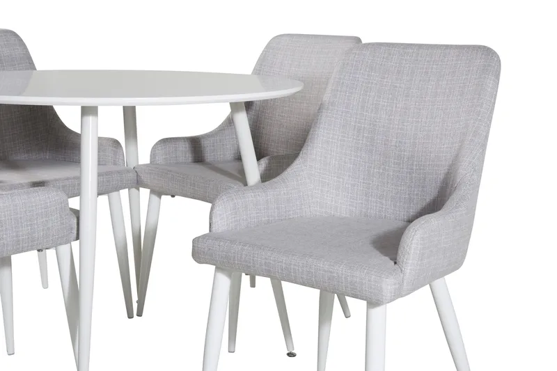 Plaza Matgrupp 100 cm Rund med 4 Plaza stolar - Grå - Products - Möbler - Bord & matgrupp - Matgrupp