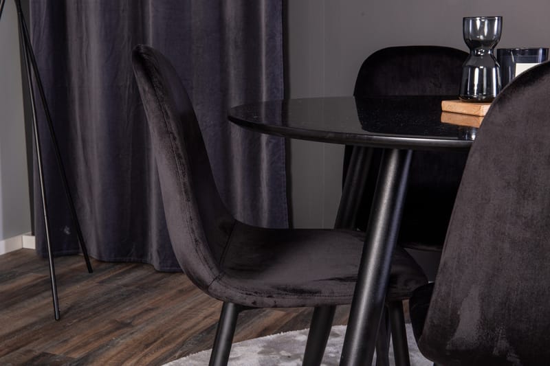 Plaza Matgrupp 100 cm Rund med 4 Polar stolar - Svart - Products - Möbler - Bord & matgrupp - Matgrupp