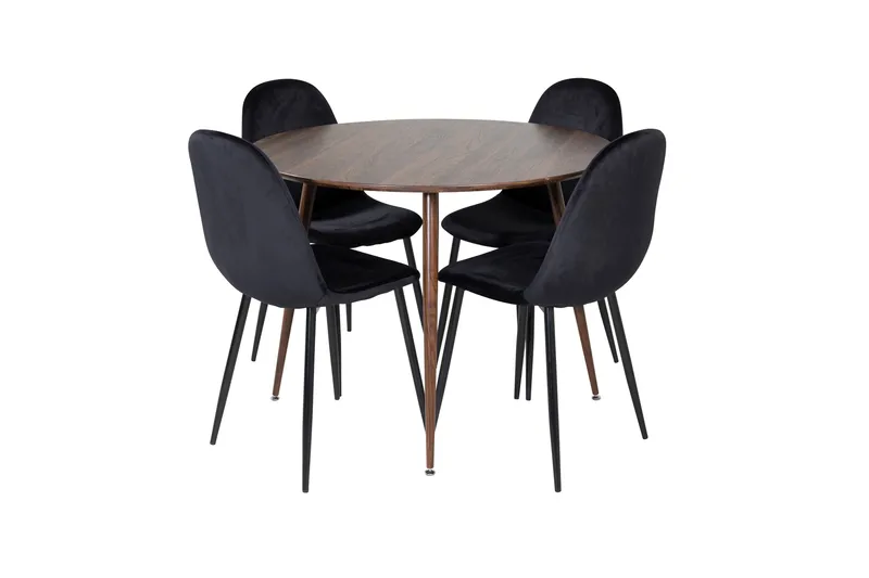 Plaza Matgrupp 100 cm Rund med 4 Polar stolar - Svart - Products - Möbler - Bord & matgrupp - Matgrupp