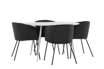 Plaza Matgrupp 120 cm Rund med 4 Berit stolar - Beige/Svart - Products - Möbler - Bord & matgrupp - Matgrupp