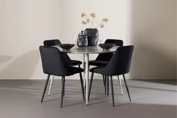 Plaza Matgrupp 120 cm Rund med 4 Night stolar - Beige/Svart - Products - Möbler - Bord & matgrupp - Matgrupp