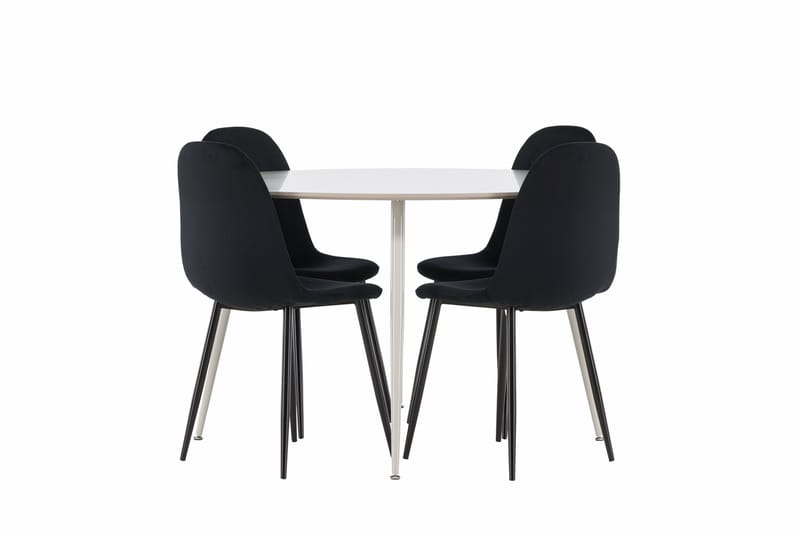 Plaza Matgrupp 120 cm Rund med 4 Polar stolar - Beige/Svart - Products - Möbler - Bord & matgrupp - Matgrupp