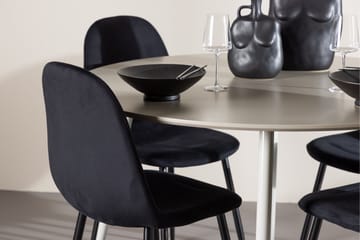 Plaza Matgrupp 120 cm Rund med 4 Polar stolar - Beige/Svart - Products - Möbler - Bord & matgrupp - Matgrupp