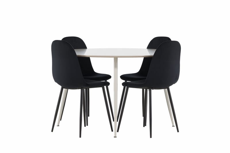 Plaza Matgrupp 120 cm Rund med 4 Polar stolar - Beige/Svart - Products - Möbler - Bord & matgrupp - Matgrupp