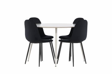 Plaza Matgrupp 120 cm Rund med 4 Polar stolar - Beige/Svart - Products - Möbler - Bord & matgrupp - Matgrupp