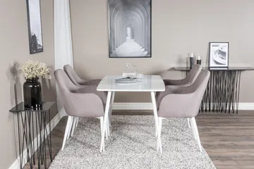 Polar Matgrupp 120 cm Rektangulär med 4 Comfort stolar - Grå - Products - Möbler - Bord & matgrupp - Matgrupp