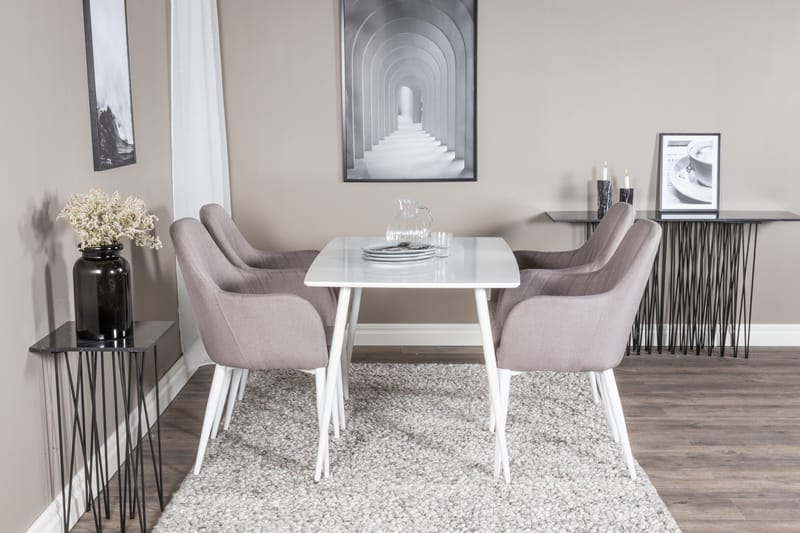 Polar Matgrupp 120 cm Rektangulär med 4 Comfort stolar - Grå - Products - Möbler - Bord & matgrupp - Matgrupp