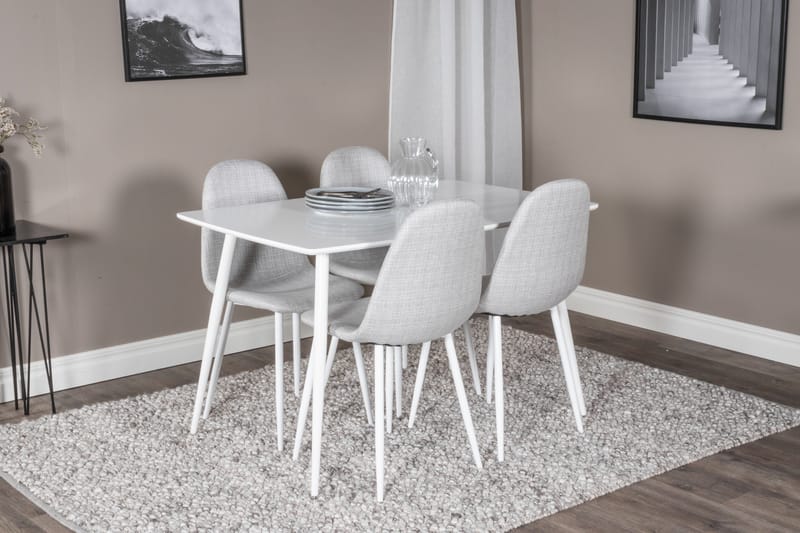 Polar Matgrupp 120 cm Rektangulär med 4 Polar stolar - Ljusgrå - Products - Möbler - Bord & matgrupp - Matgrupp