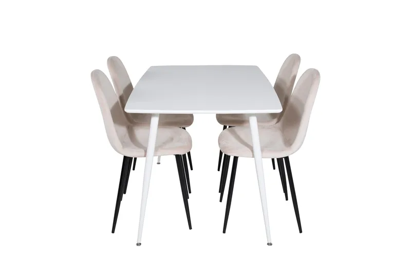Polar Matgrupp 120 cm Rektangulär med 4 Polar stolar - Beige - Products - Möbler - Bord & matgrupp - Matgrupp