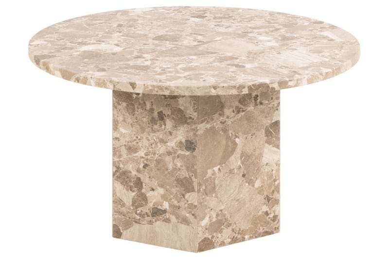 Prisa Runt Soffbord i Marmor Sten 80 cm - Beige - Products - Möbler - Bord & matgrupp - Soffbord