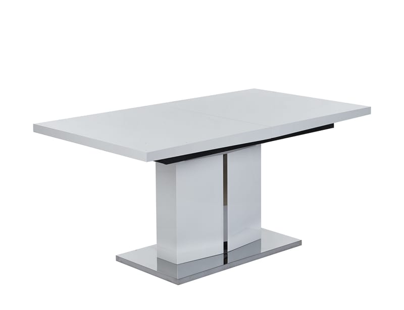 Rartliff matbord 160-200 cm förlängningsbart - Vit / Metall - Vit - Products - Möbler - Bord & matgrupp - Matbord & köksbord