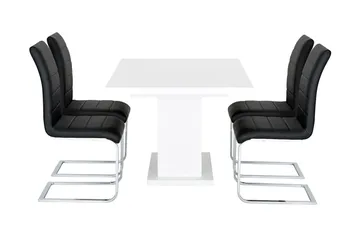 Ratliff Förlängningsbart Matgrupp 180 cm med 4 Cibus Stol - Vit/Svart - Products - Möbler - Bord & matgrupp - Matgrupp