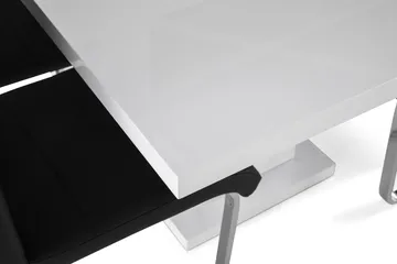 Ratliff Matgrupp 180 cm + 6 Stolar Förlängningsbart med illäggsskiva - Vit/Svart Pu/Krom - Products - Möbler - Bord & matgrupp - Matgrupp