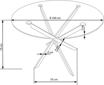 Raymond matbord Ø100 cm - Guld - Guld - Products - Möbler - Bord & matgrupp - Matbord & köksbord