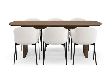 Richeto Matbord 210 cm med 6 Filip Matstolar - Rökt ek - Products - Möbler - Bord & matgrupp - Matgrupp