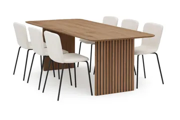 Richeto Matbord 210 cm med 6 Katy Matstolar - Ek - Products - Möbler - Bord & matgrupp - Matgrupp