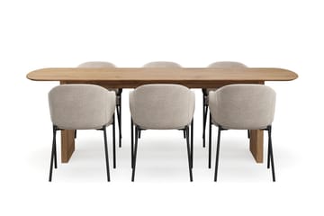 Richeto Matbord 240 cm med 6 Filip Matstolar - Ek - Products - Möbler - Bord & matgrupp - Matgrupp