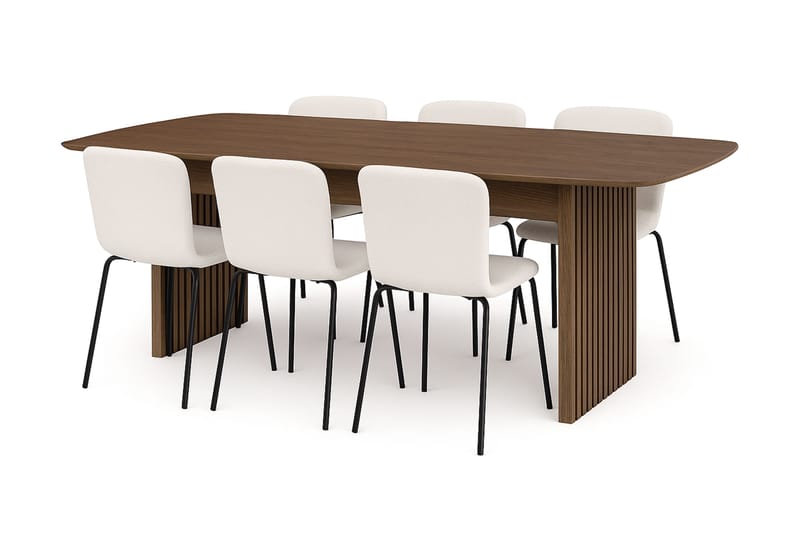 Richeto Matbord 240 cm med 6 Katy Matstolar - Rökt ek - Products - Möbler - Bord & matgrupp - Matgrupp