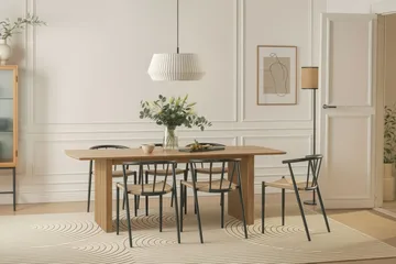 Richeto Matbord 240 cm med 6 Winston Matstolar - Ek - Products - Möbler - Bord & matgrupp - Matgrupp