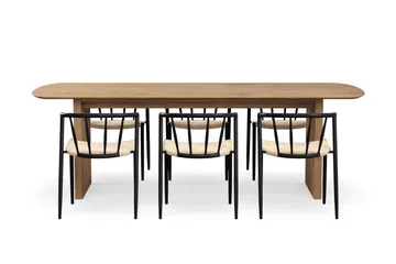 Richeto Matbord 240 cm med 6 Winston Matstolar - Ek - Products - Möbler - Bord & matgrupp - Matgrupp