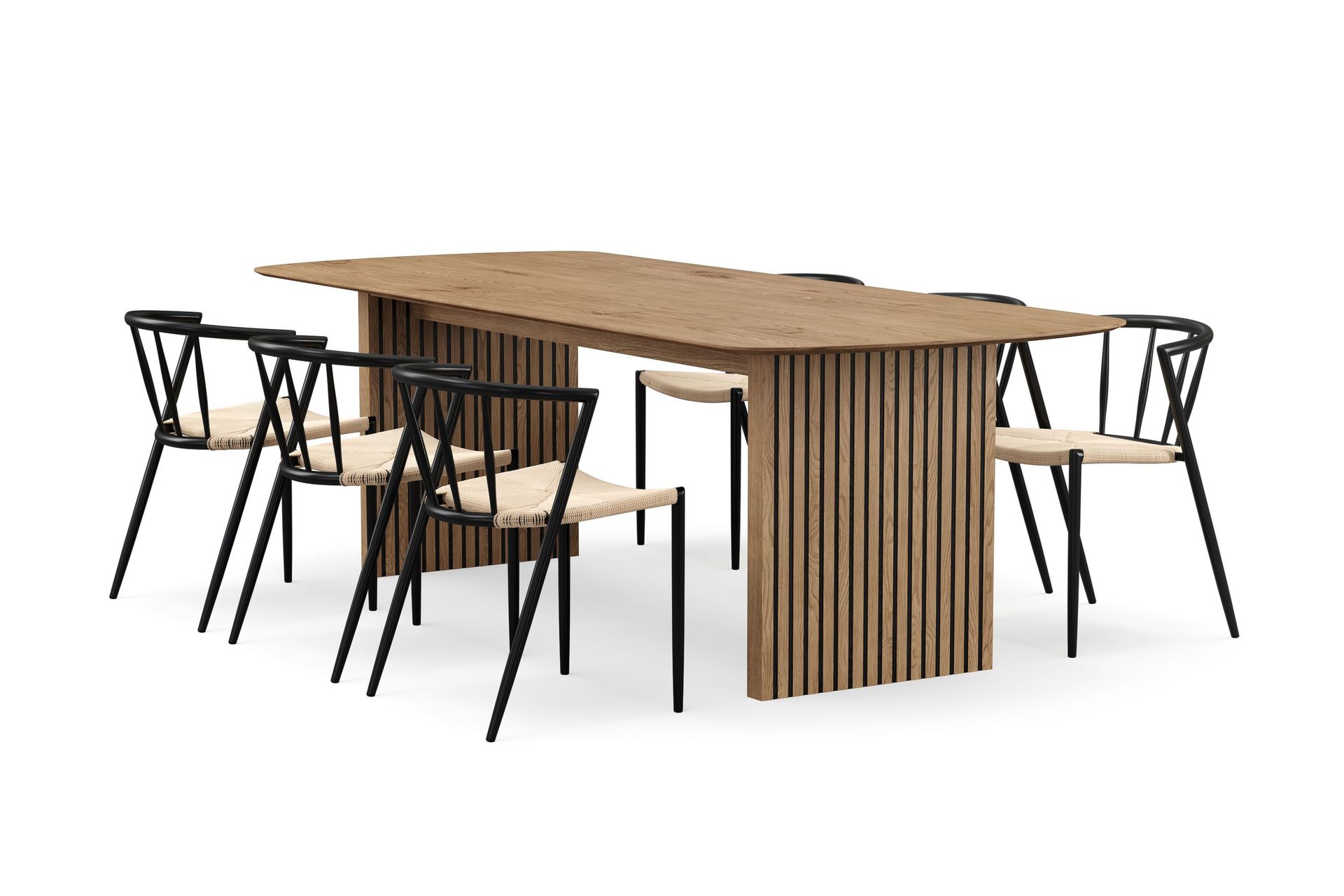 Richeto Matbord 240 cm med 6 Winston Matstolar