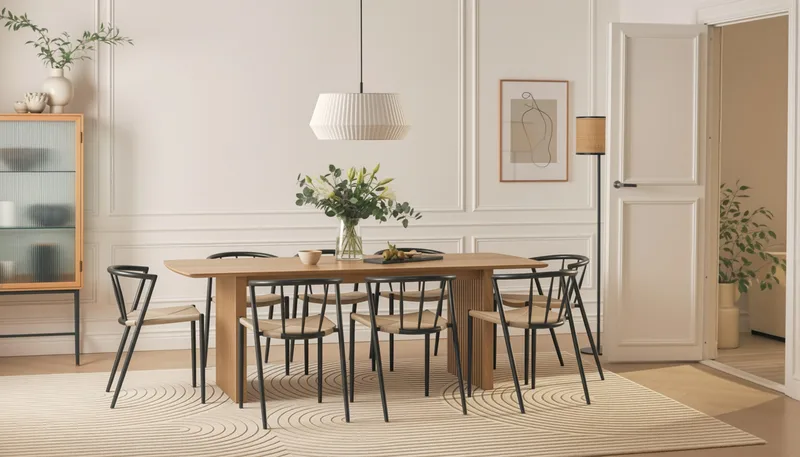Richeto Matbord 240 cm med 8 Winston Matstolar - Ek - Products - Möbler - Bord & matgrupp - Matgrupp