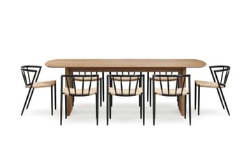 Richeto Matbord 240 cm med 8 Winston Matstolar - Ek - Products - Möbler - Bord & matgrupp - Matgrupp