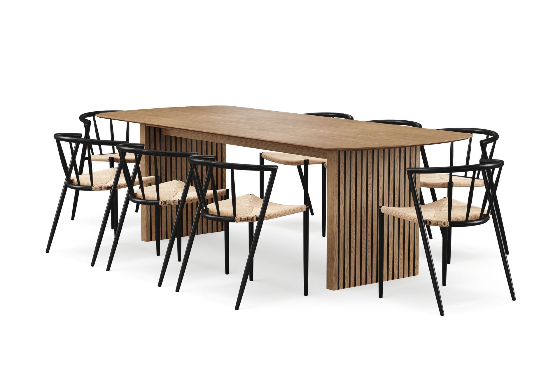 Richeto Matbord 240 cm med 8 Winston Matstolar