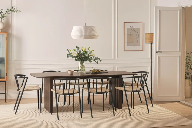 Richeto Matbord 240 cm med 8 Winston Matstolar - Rökt ek - Products - Möbler - Bord & matgrupp - Matgrupp