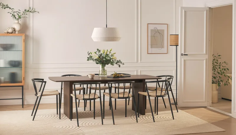 Richeto Matbord 240 cm med 8 Winston Matstolar - Rökt ek - Products - Möbler - Bord & matgrupp - Matgrupp