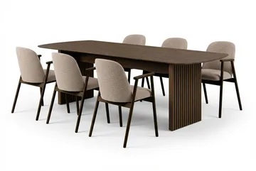 Richeto Matbord Rökt Ek 240 cm med 6 Reciclar Matstolar - Rökt ek - Products - Möbler - Bord & matgrupp - Matgrupp