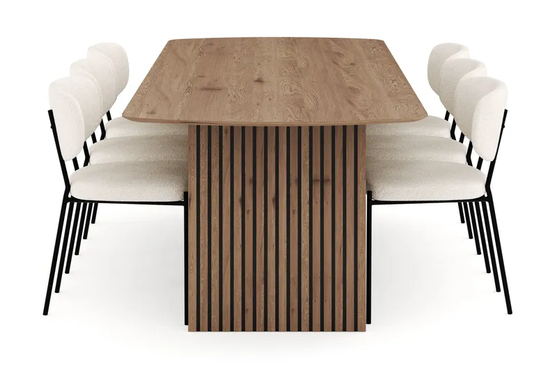 Richeto Matgrupp 240 cm med 6 Gemmiano Matstolar - Ek - Products - Möbler - Bord & matgrupp - Matgrupp