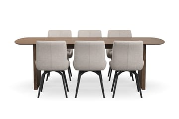 Richeto Matgrupp 240 cm med 6 Mora Snurrstolar - Rökt ek - Products - Möbler - Bord & matgrupp - Matgrupp