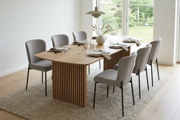 Richeto Matgrupp Ek 210 cm med 6 Elsie Matstolar - Ek/Ljusgrå - Products - Möbler - Bord & matgrupp - Matgrupp