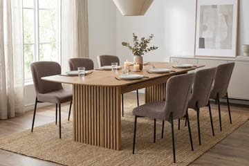 Richeto Matgrupp Ek 240 cm med 6 Elsie Matstolar - Ek/Grå - Products - Möbler - Bord & matgrupp - Matgrupp