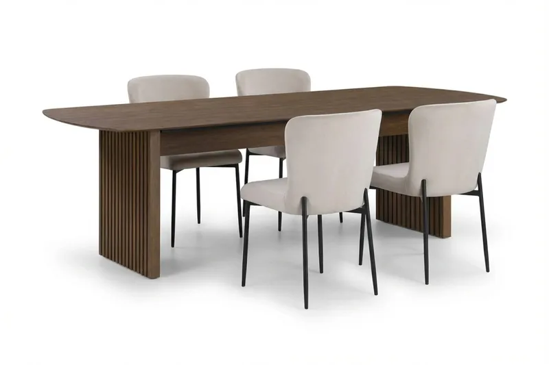Richeto Matgrupp Rökt Ek 180 cm med 4 Elsie Matstolar - Rökt ek - Products - Möbler - Bord & matgrupp - Matgrupp