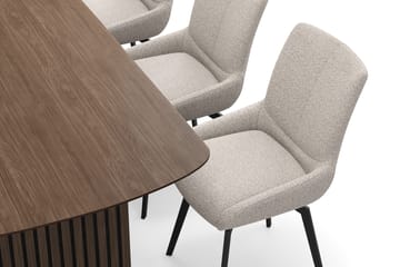 Richeto Matgrupp Rökt Ek 210 cm med 6 Mora Snurrstolar - Rökt ek - Products - Möbler - Bord & matgrupp - Matgrupp