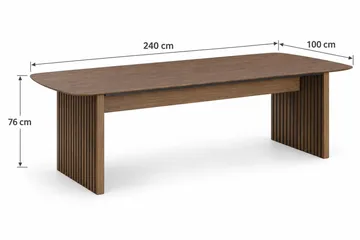 Richeto Stort Ribbat Matbord 240x100 cm med Trä- och Rökt Ek-utseende - Mörkbrun - Products - Möbler - Bord & matgrupp - Matbord & köksbord