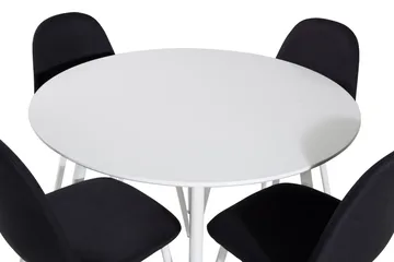 Ridones Matgrupp 100 cm Rund inkl 4 Ypas Stolar - Vit/Svart - Products - Möbler - Bord & matgrupp - Matgrupp