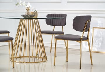 Runt matbord Ø120 cm Glas / Guld - Liverpool - Guld - Products - Möbler - Bord & matgrupp - Matbord & köksbord