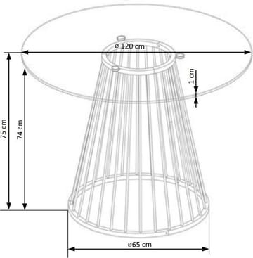 Runt matbord Ø120 cm Glas / Guld - Liverpool - Guld - Products - Möbler - Bord & matgrupp - Matbord & köksbord
