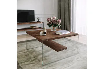 Sabani Soffbord 75 cm med Förvaring Hylla - Glas/Brun - Products - Möbler - Bord & matgrupp - Soffbord
