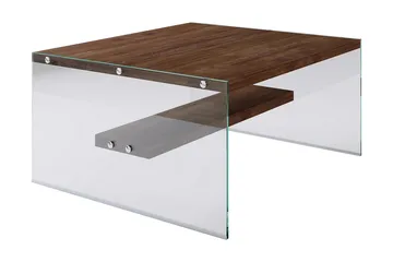 Sabani Soffbord 75 cm med Förvaring Hylla - Glas/Brun - Products - Möbler - Bord & matgrupp - Soffbord