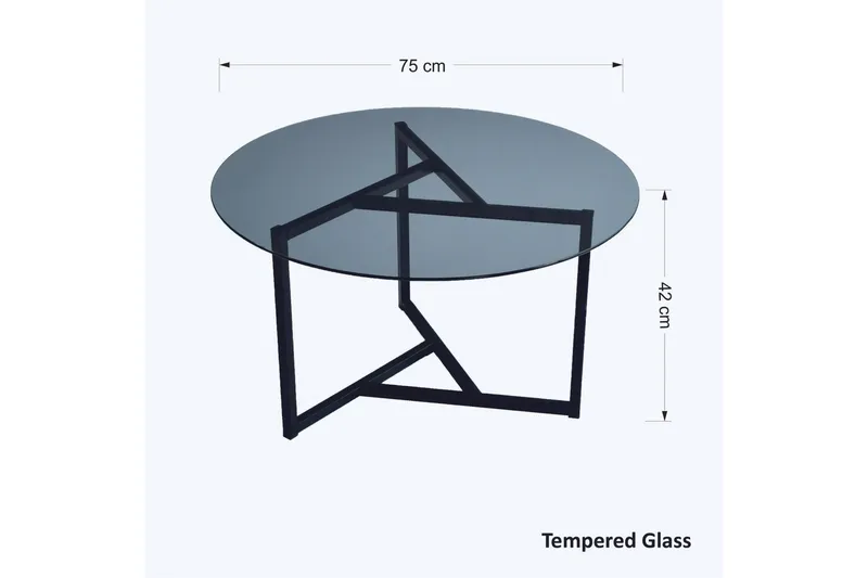 Sabani Soffbord 75 cm Runt X-formade Ben - Grå - Products - Möbler - Bord & matgrupp - Soffbord