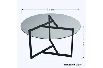 Sabani Soffbord 75 cm Runt X-formade Ben - Rökfärgat - Products - Möbler - Bord & matgrupp - Soffbord