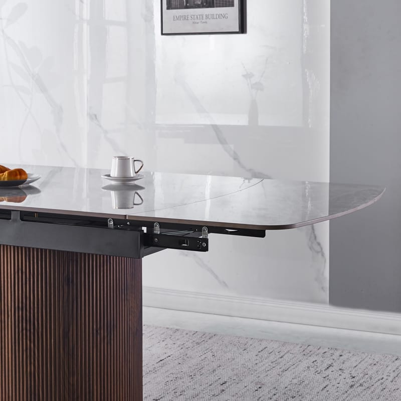 Salvador matbord 160-240 cm med grå keramisk sten / Valnöt - Grå keramisk sten / Valnöt - Products - Möbler - Bord & matgrupp - Matbord & köksbord